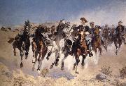 Frederic Remington Dismounted:The Fourth Trooper Moving the Led Horses oil painting reproduction